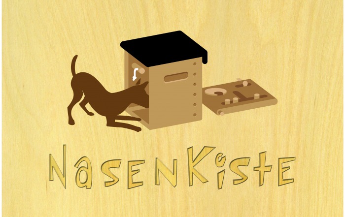 Logo der Nasenkiste mit Bild der Spielkiste bzw. dem Intelligenzspielzeug für Hunde.